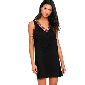 Jack BB Dakota Fringe Boho Black Cunningham dress